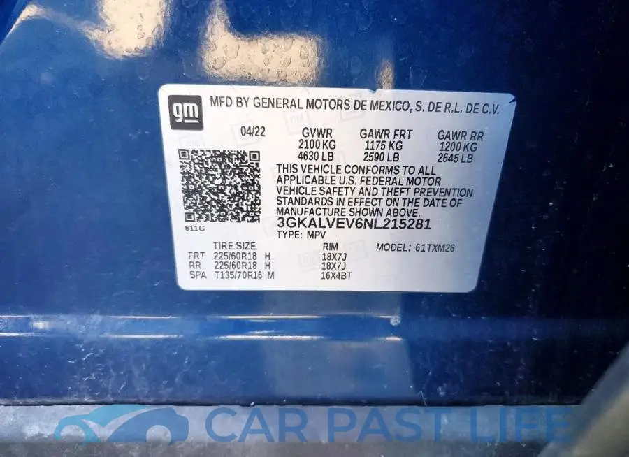 3GKALVEV6NL215281# 13