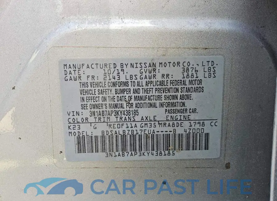3N1AB7AP3KY438185# 12