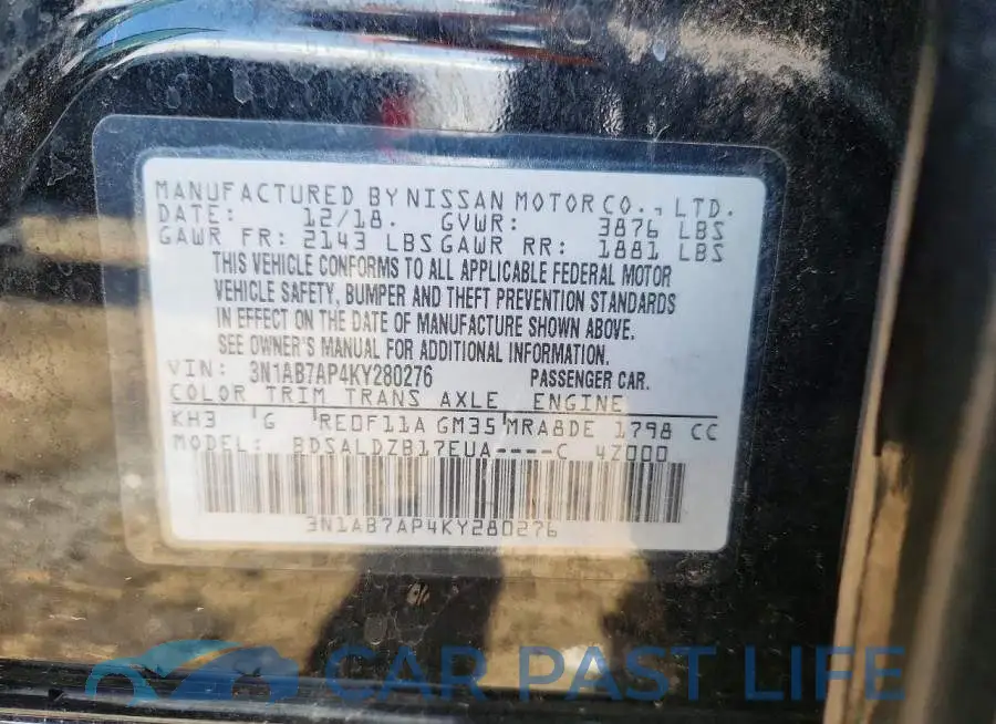 3N1AB7AP4KY280276# 13