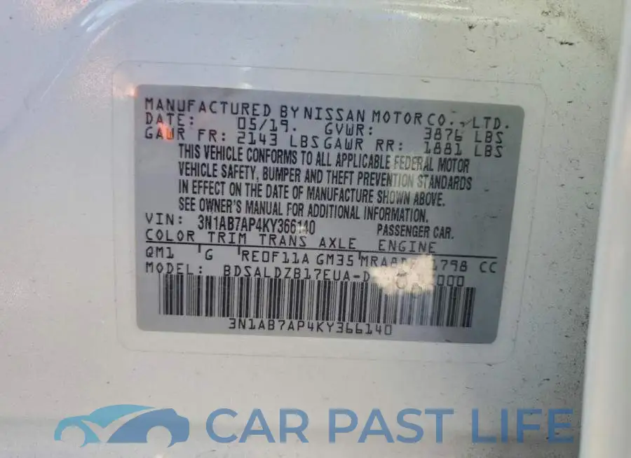 3N1AB7AP4KY366140# 13