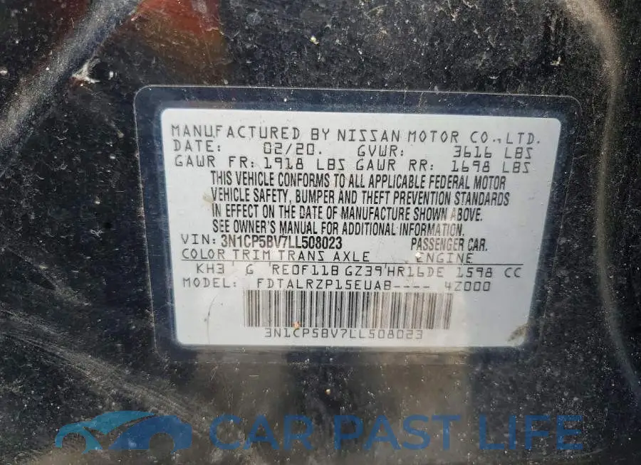 3N1CP5BV7LL508023# 13