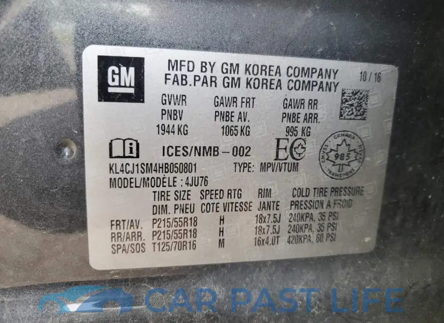 KL4CJ1SM4HB050801# 13