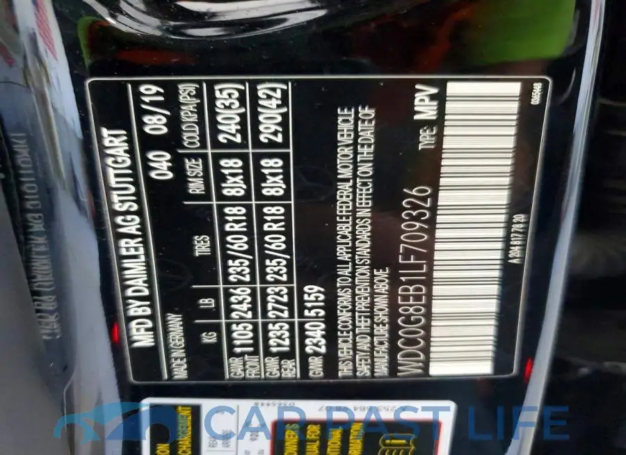 WDC0G8EB1LF709326# 13
