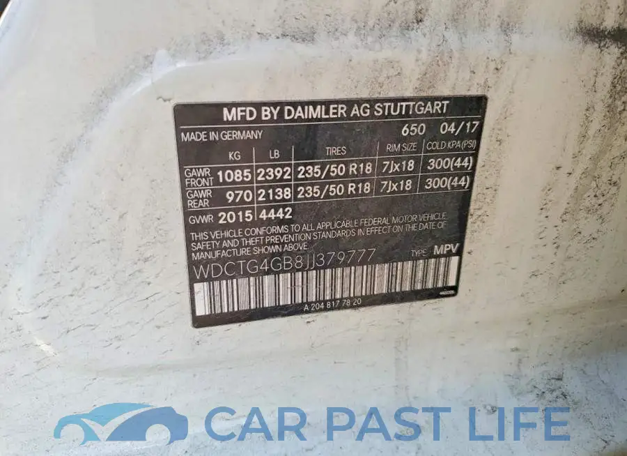 WDCTG4GB8JJ379777# 13