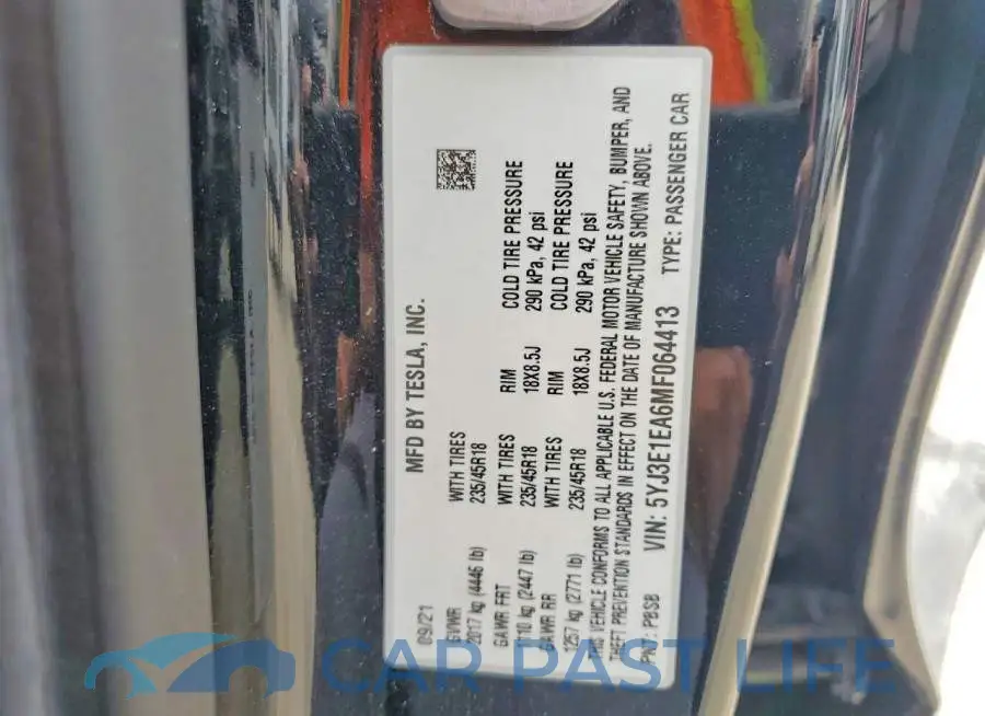 5YJ3E1EA6MF064413# 12