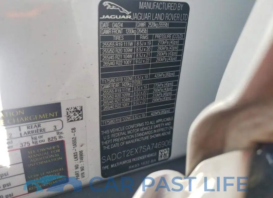 SADCT2EX7SA746906# 13