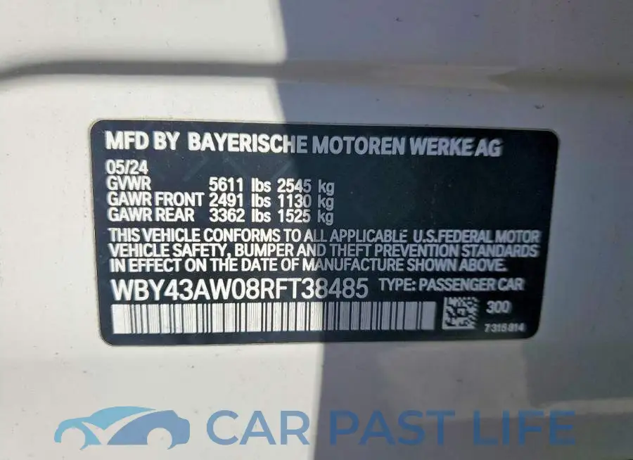 WBY43AW08RFT38485# 12