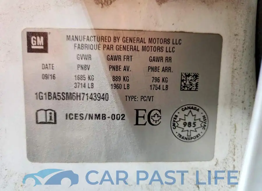 1G1BA5SM6H7143940# 13