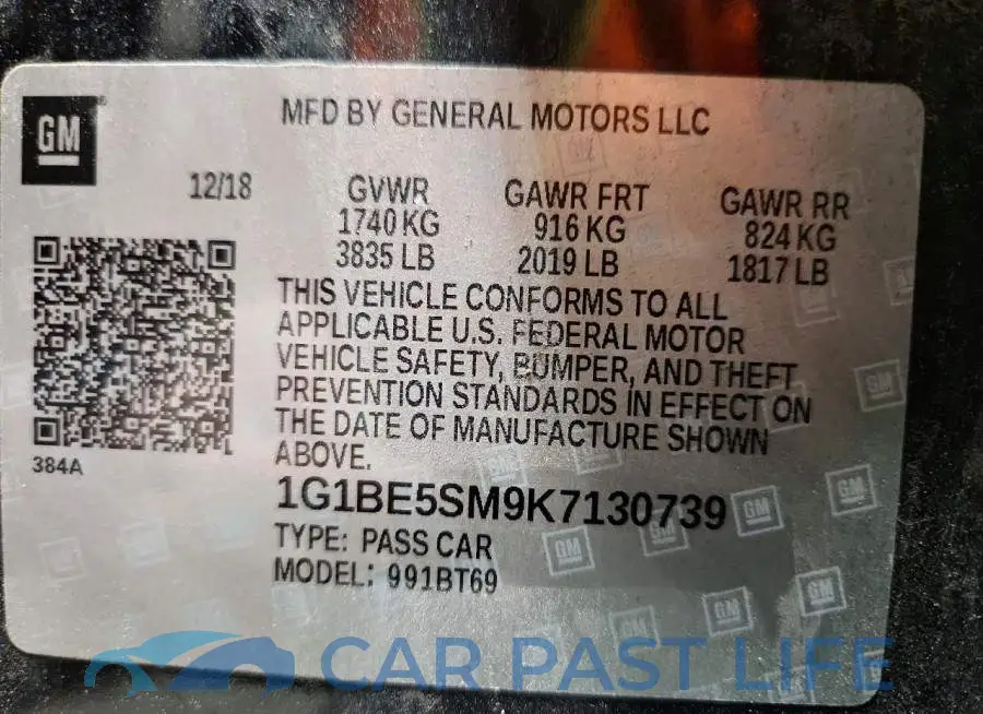 1G1BE5SM9K7130739# 12