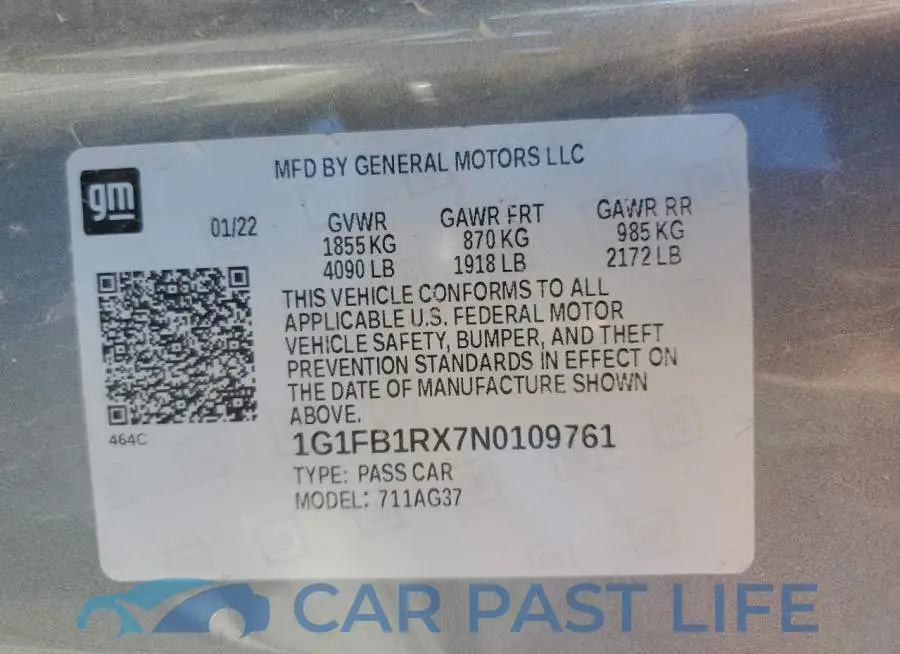 1G1FB1RX7N0109761# 12