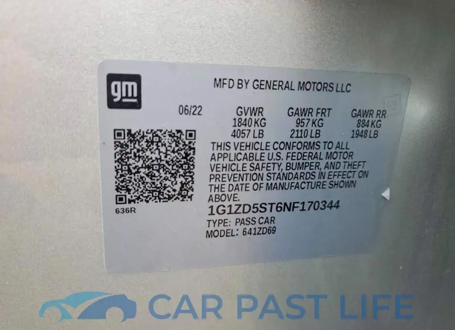 1G1ZD5ST6NF170344# 12