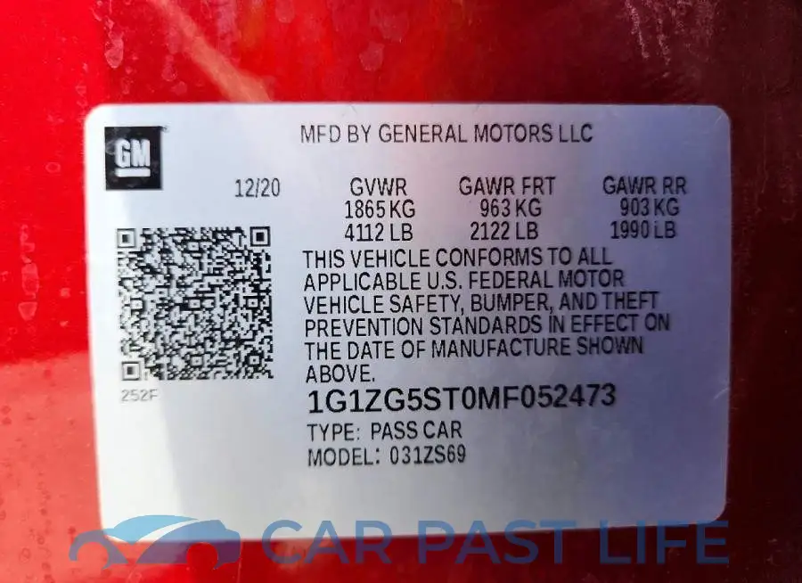 1G1ZG5ST0MF052473# 12