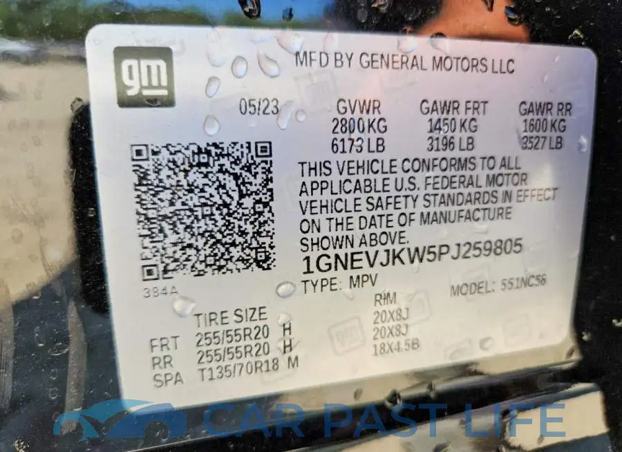 1GNEVJKW5PJ259805# 14