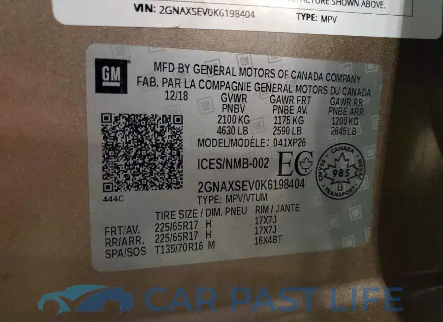 2GNAXSEV0K6198404# 13