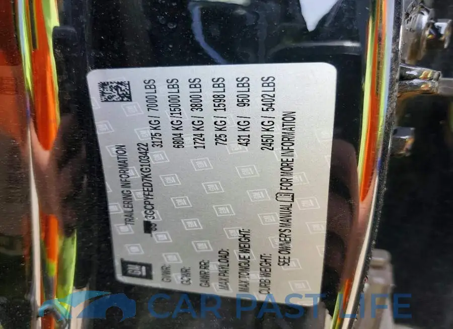 3GCPYFED7KG103422# 12