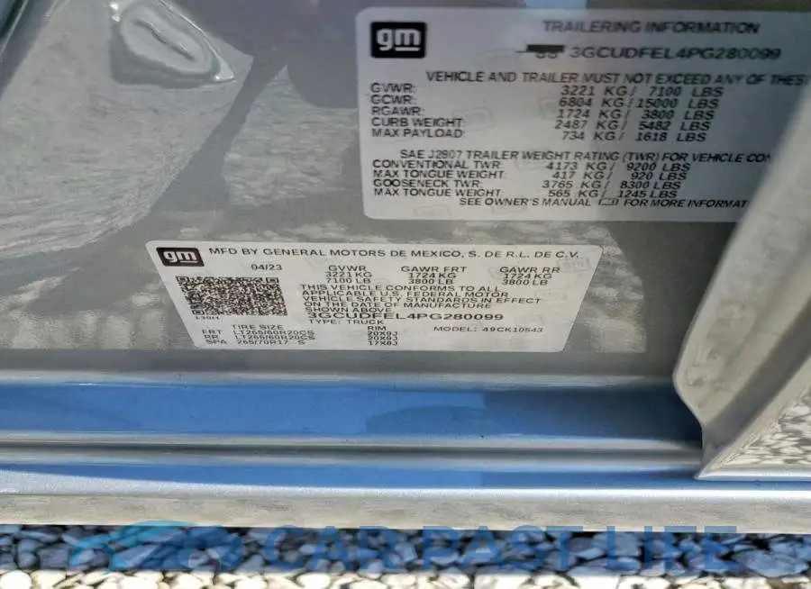 3GCUDFEL4PG280099# 12
