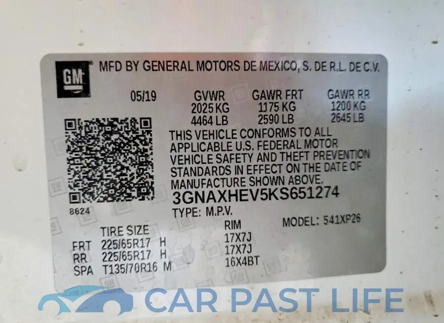 3GNAXHEV5KS651274# 12