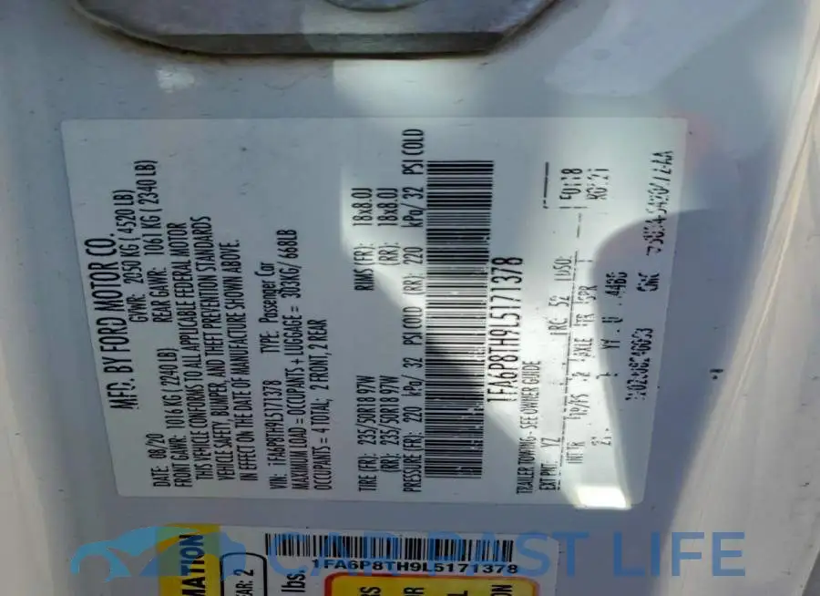 1FA6P8TH9L5171378# 12