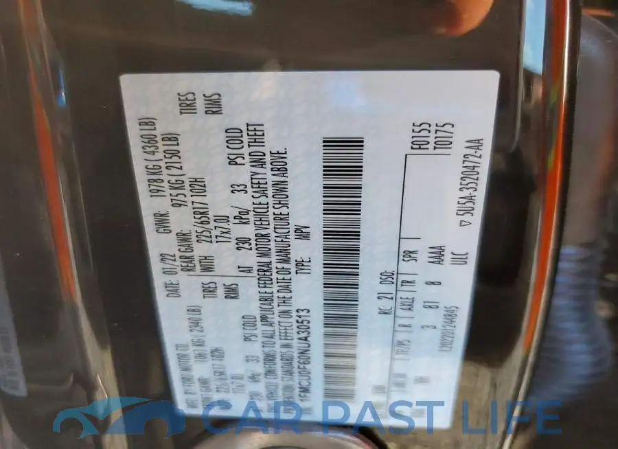 1FMCU0F60NUA30513# 13