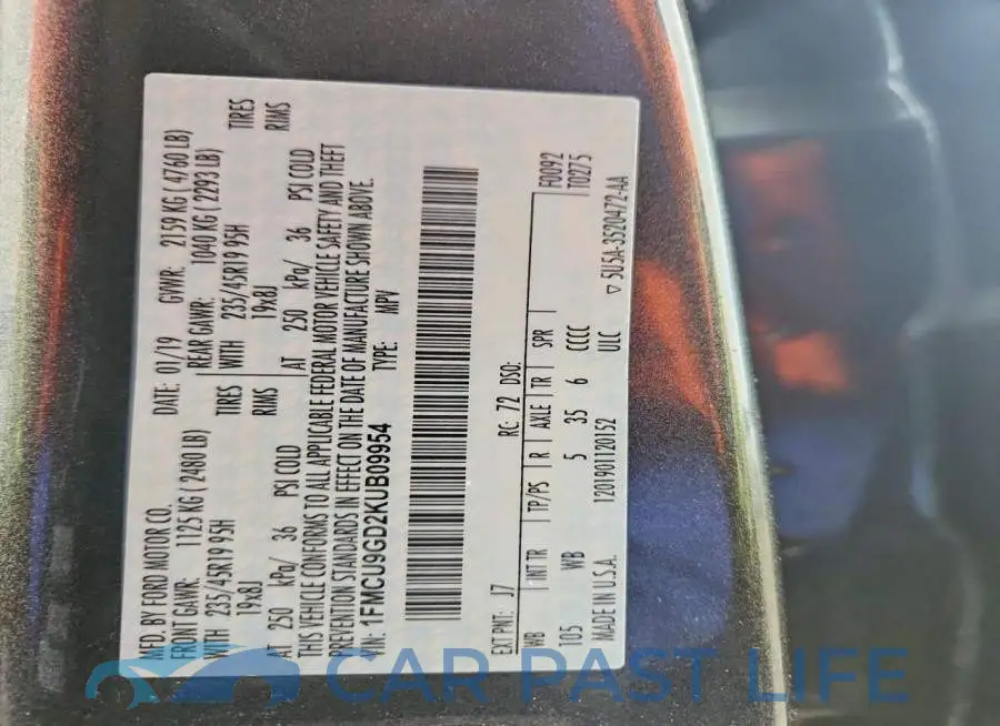 1FMCU9GD2KUB09954# 13