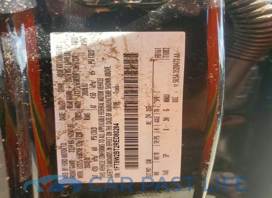 1FT8W2BT2RED80284# 12
