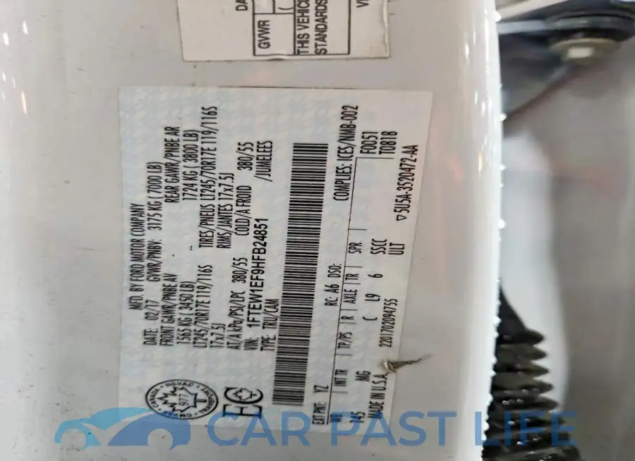 1FTEW1EF9HFB24851# 12