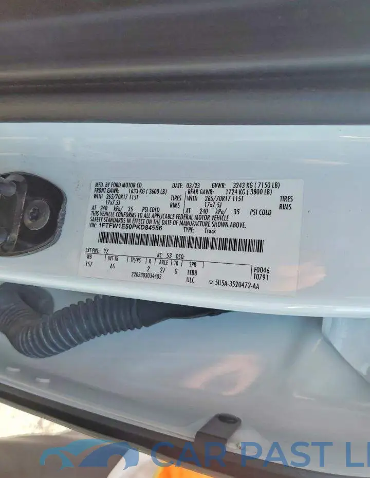 1FTFW1E50PKD84556# 12
