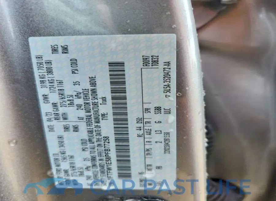 1FTFW1E58PFB77258# 13