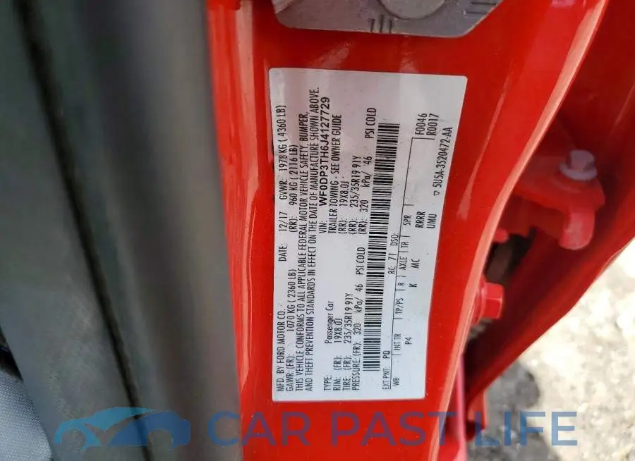WF0DP3TH6J4127729# 12