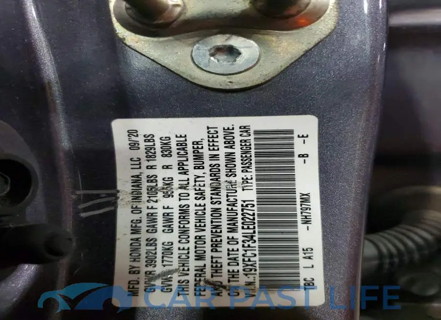 19XFC1F34LE022751# 12