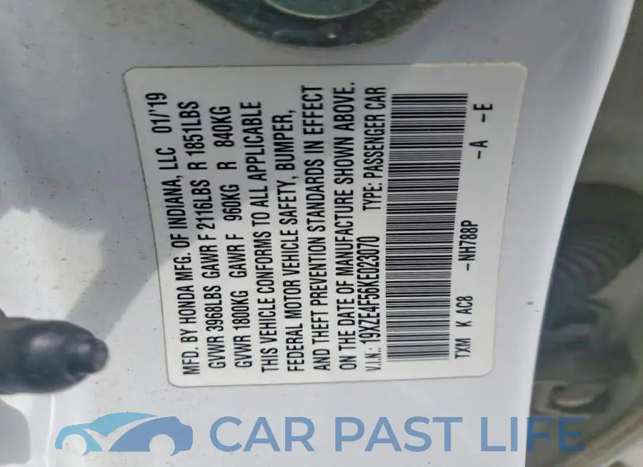 19XZE4F56KE023070# 12
