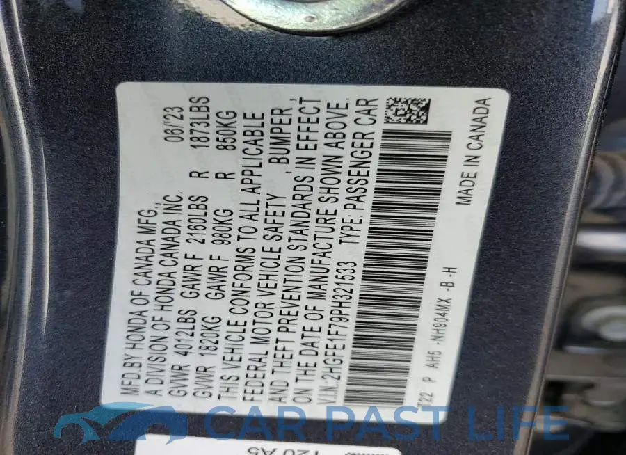 2HGFE1F79PH321533# 12