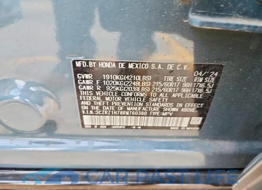 3CZRZ1H78RM760380# 13