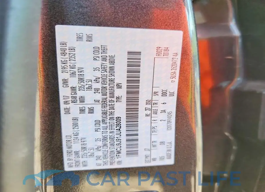 1FMCU9J91JUA28009# 14