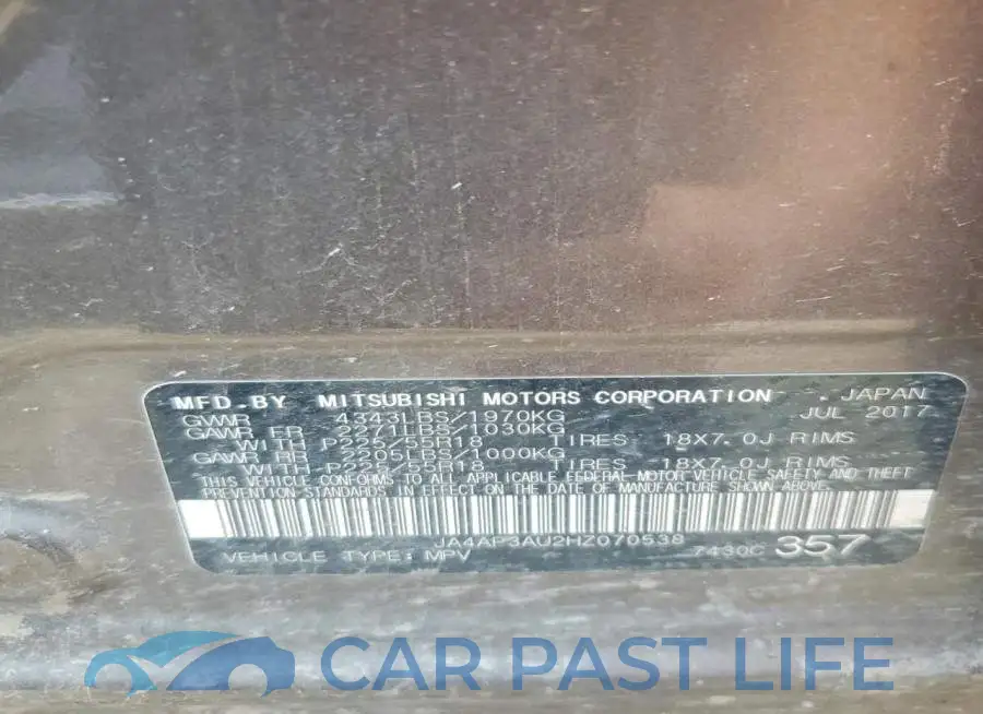 JA4AP3AU2HZ070538# 13