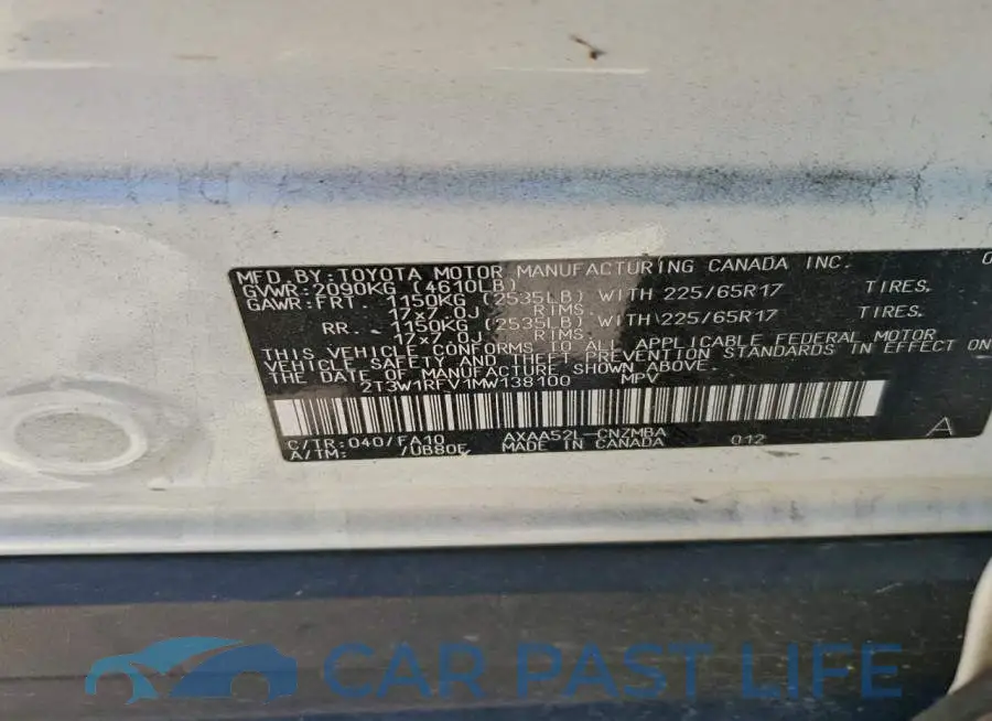2T3W1RFV1MW138100# 12