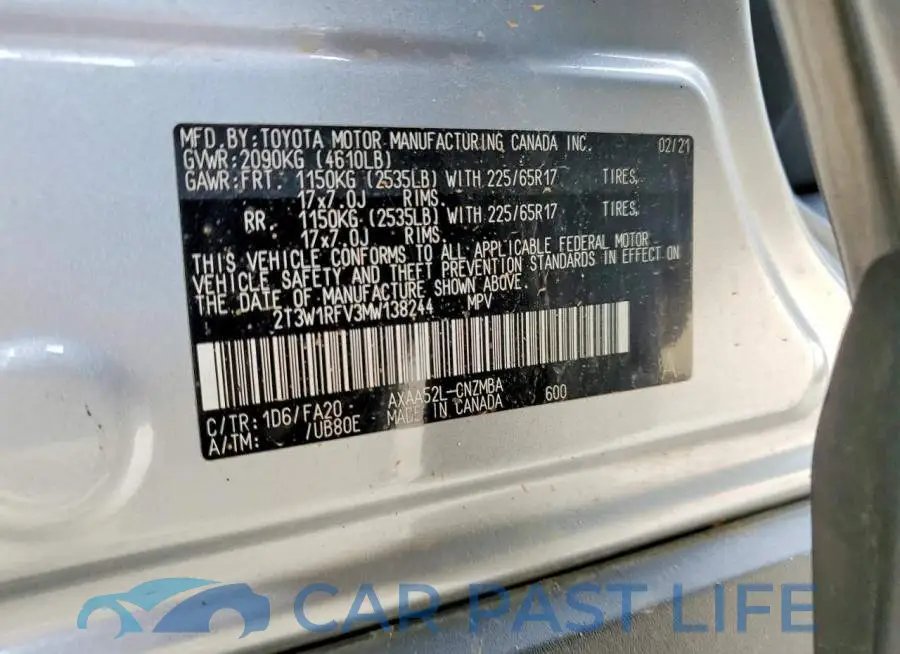 2T3W1RFV3MW138244# 12