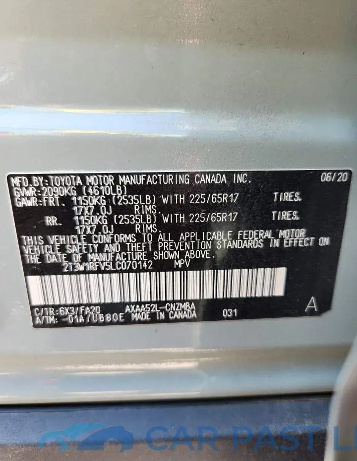 2T3W1RFV5LC070142# 13
