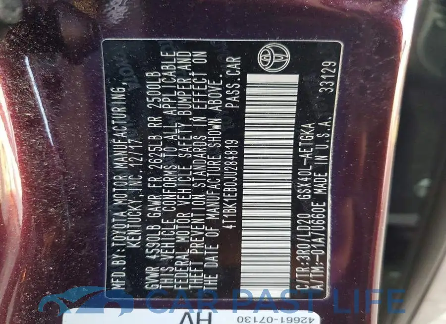 4T1BK1EB0JU284819# 12