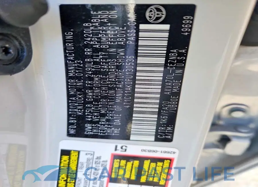 4T1C11AK0PU130536# 13