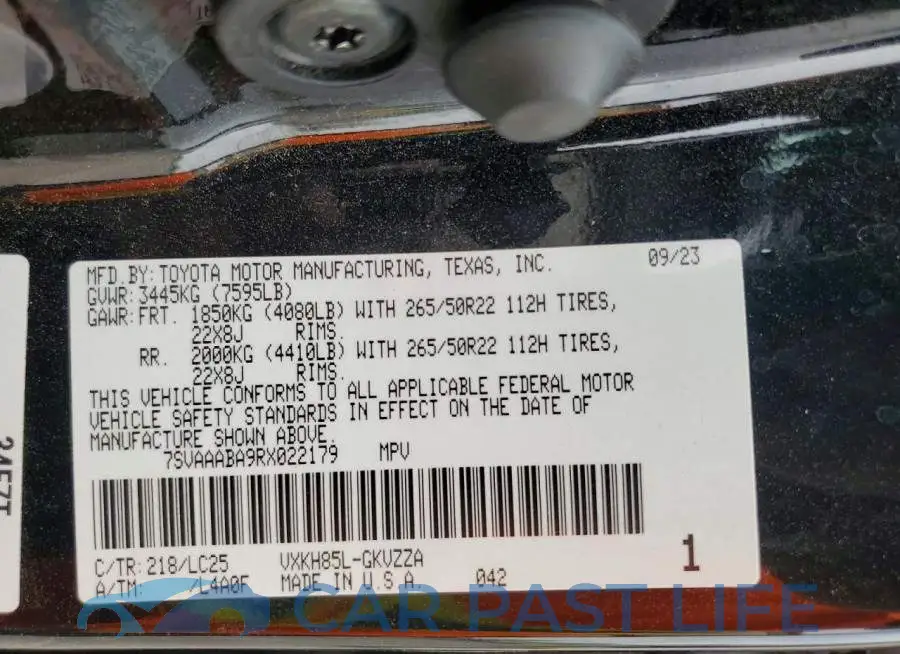 7SVAAABA9RX022179# 13