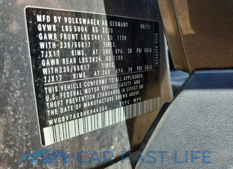 WVGBV7AX8HK044354# 12