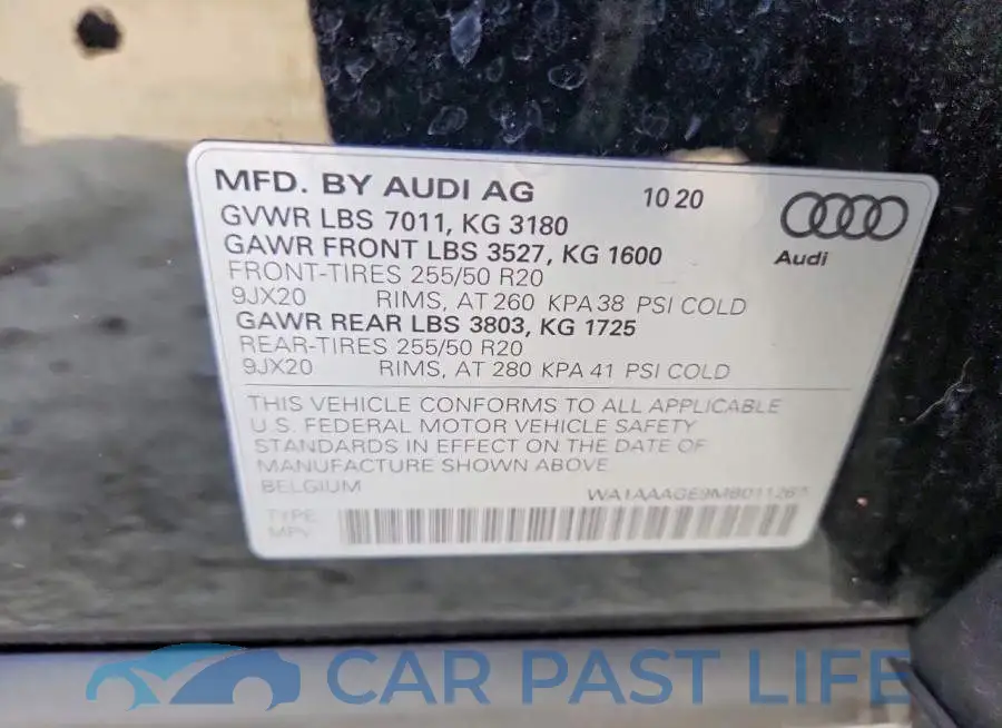 WA1AAAGE9MB011267# 13