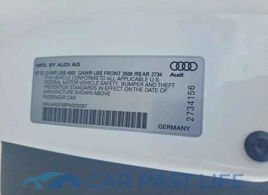 WAU4AGF58PN000297# 12