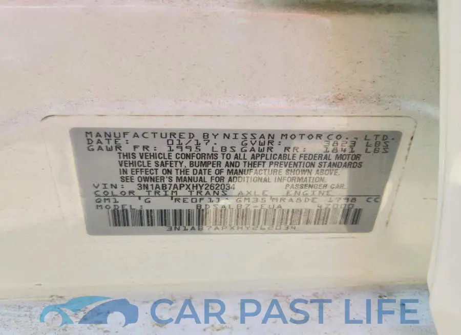 3N1AB7APXHY262034# 12