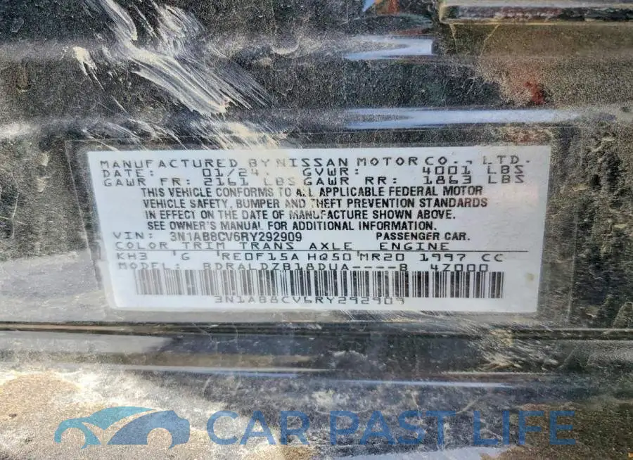 3N1AB8CV6RY292909# 12