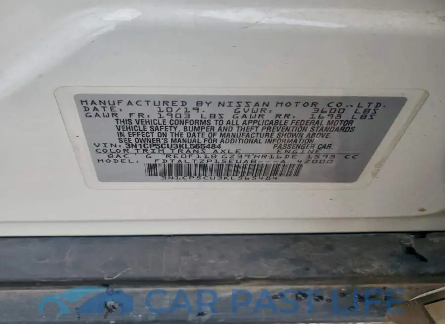 3N1CP5CU3KL565484# 13