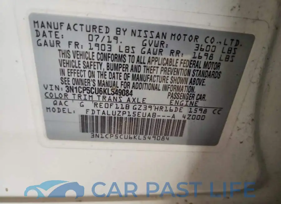 3N1CP5CU6KL549084# 13