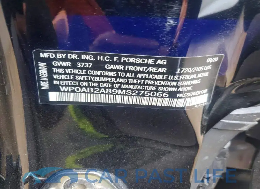 WP0AB2A89MS275066# 12