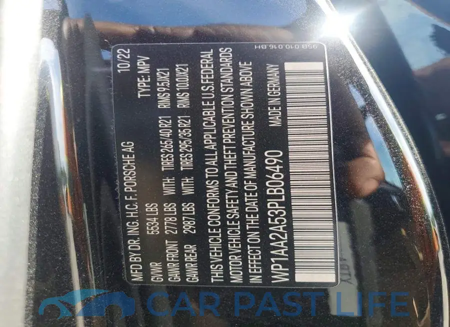 WP1AA2A53PLB06490# 13